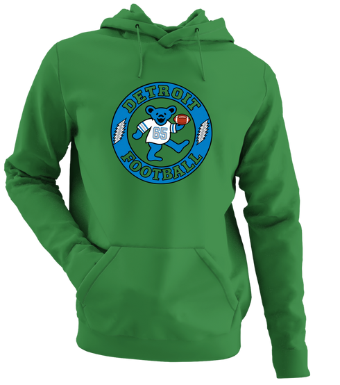 Detroit Football Dancing Bear Premium Hoodie — Detroit Lions — Irish Green