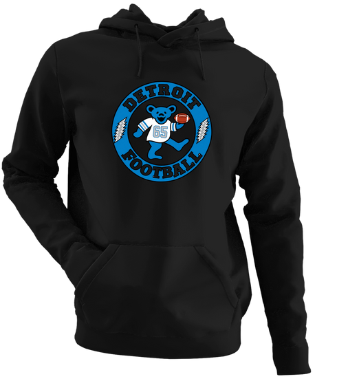 Detroit Football Dancing Bear Premium Hoodie — Detroit Lions — Black