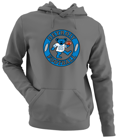 Detroit Football Dancing Bear Premium Hoodie — Detroit Lions — Charcoal