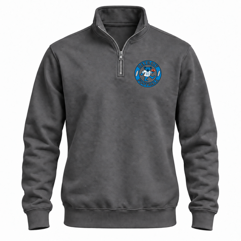 Detroit Football Dancing Bear Premium Quarter-Zip — Detroit Lions — Charcoal
