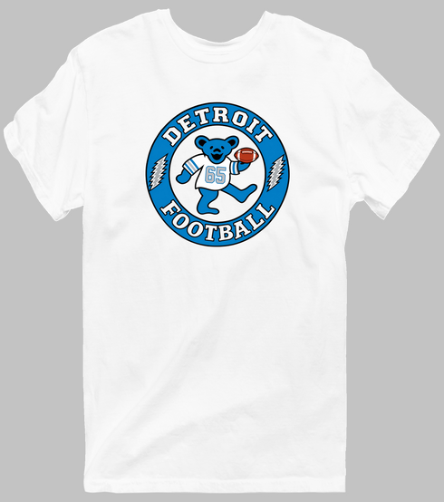Detroit Football Dancing Bear Premium T-Shirt — Detroit Lions — White