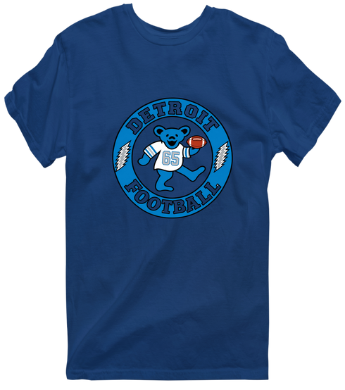 Detroit Football Dancing Bear Premium T-Shirt — Detroit Lions — Navy