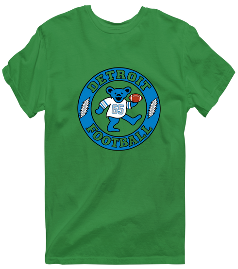 Detroit Football Dancing Bear Premium T-Shirt — Detroit Lions — Irish Green