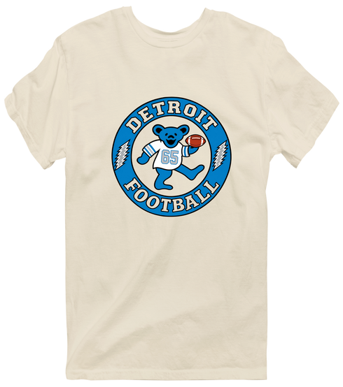 Detroit Football Dancing Bear Premium T-Shirt — Detroit Lions — Sand
