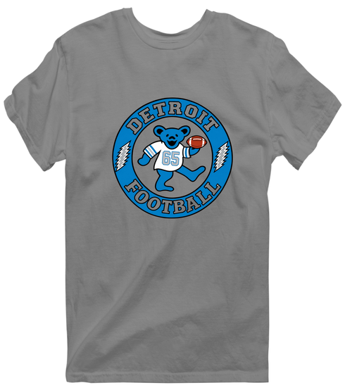 Detroit Football Dancing Bear Premium T-Shirt — Detroit Lions — Dark Heather