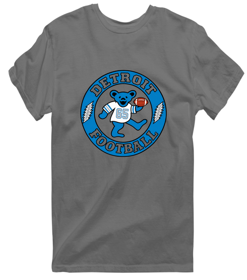 Detroit Football Dancing Bear Premium T-Shirt — Detroit Lions — Charcoal