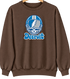 Detroit Helmet Stealie Premium Unisex Crewneck — Detroit Lions — Brown