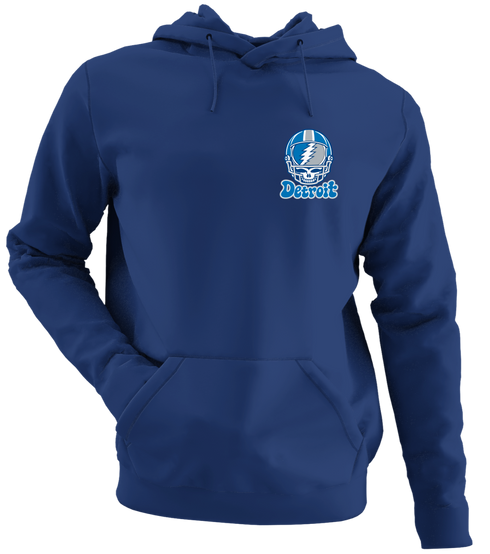 Detroit Helmet Stealie Premium Unisex Hoodie — Detroit Lions — Navy