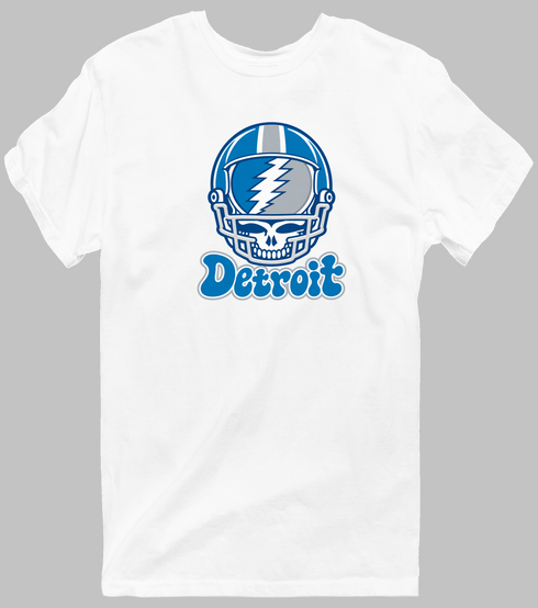 Detroit Helmet Stealie Premium Unisex T-Shirt — Detroit Lions — White
