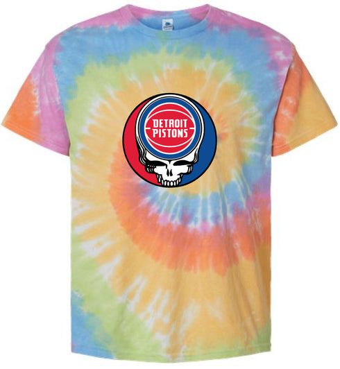 Detroit Pistons Stealie Tie-Dye T-Shirt