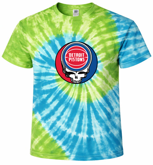 Detroit Pistons Stealie Tie-Dye T-Shirt
