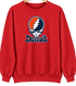 Detroit Baseball Stealie Grateful Dead Crewneck — Detroit Tigers — Red
