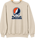 Detroit Baseball Stealie Grateful Dead Crewneck — Detroit Tigers — Sand