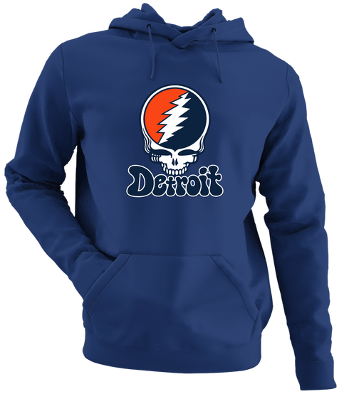Detroit Baseball Stealie Grateful Dead Hoodie — Detroit Tigers — Navy