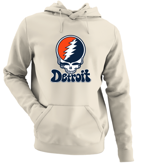 Detroit Baseball Stealie Grateful Dead Hoodie — Detroit Tigers — Sand