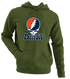 Detroit Baseball Stealie Grateful Dead Hoodie — Detroit Tigers — Military Green