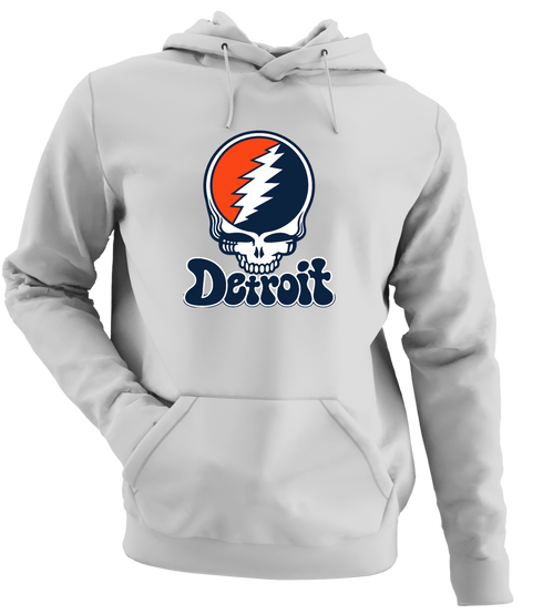 Detroit Baseball Stealie Grateful Dead Hoodie — Detroit Tigers — Sport Grey