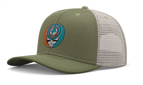 Grateful Dead - Miami Dolphins Stealie Trucker Cap - StealieShop