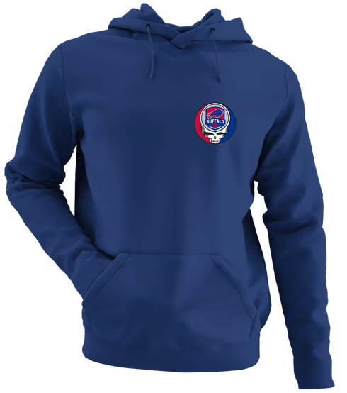 Buffalo Football - Premium Grateful Dead Left Chest Hoodie - Navy - 2