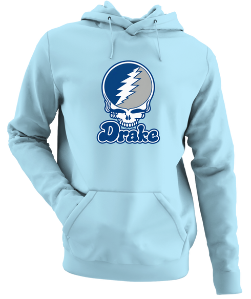 Drake Stealie Premium Unisex Hoodie — Design: Drake University — Light Blue