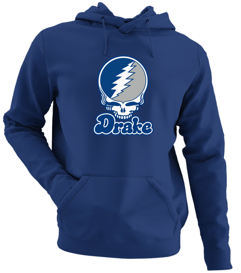 Drake Stealie Premium Unisex Hoodie — Design: Drake University — Navy