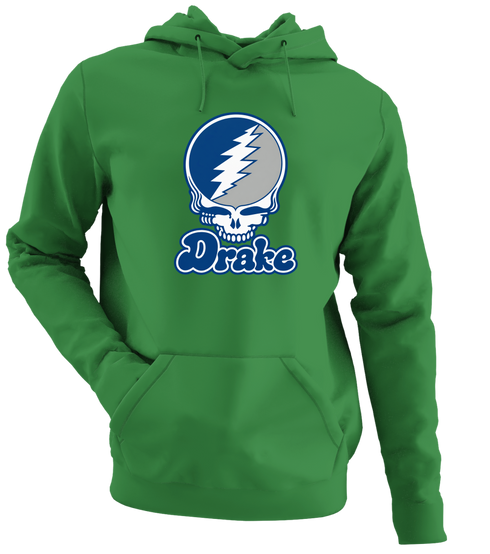 Drake Stealie Premium Unisex Hoodie — Design: Drake University — Irish Green