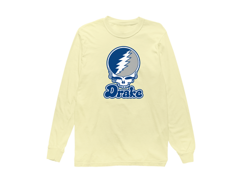 Drake Stealie Premium Unisex Long-Sleeve — Design: Drake University — Butter