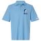 Drake Stealie Premium Unisex Polo — Design: Drake University — Blue