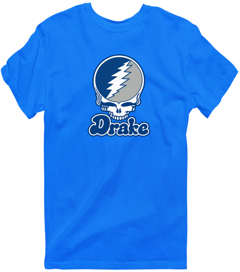 Drake Stealie Premium Unisex T-Shirt — Design: Drake University — Royal
