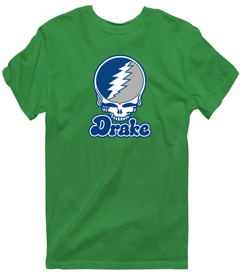 Drake Stealie Premium Unisex T-Shirt — Design: Drake University — Irish Green