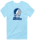 Drake Stealie Premium Unisex T-Shirt — Design: Drake University — Light Blue