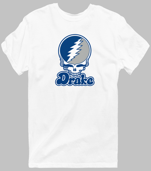 Drake Stealie Premium Unisex T-Shirt — Design: Drake University — White
