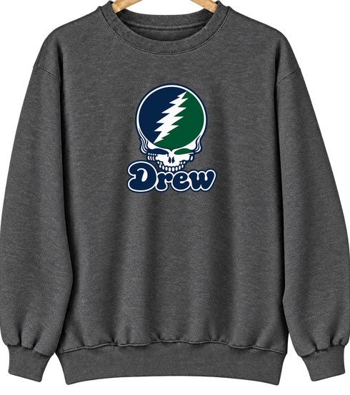Drew Stealie Premium Unisex Crewneck — Design: Drew University — Dark Heather