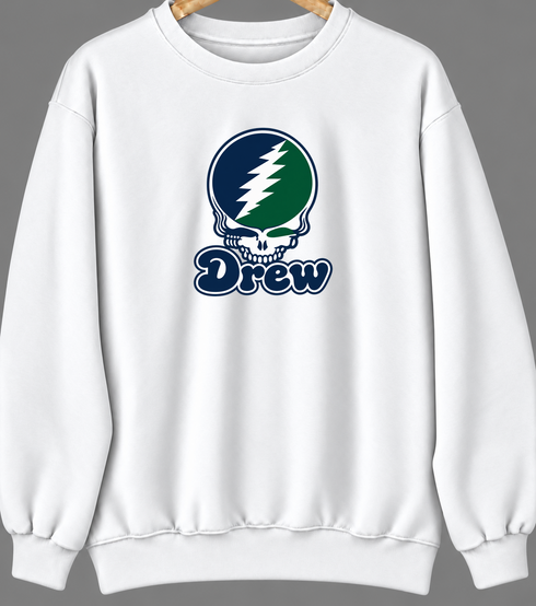 Drew Stealie Premium Unisex Crewneck — Design: Drew University — White