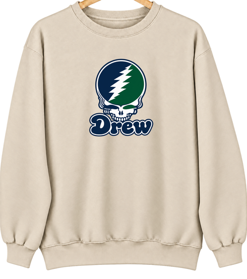 Drew Stealie Premium Unisex Crewneck — Design: Drew University — Sand