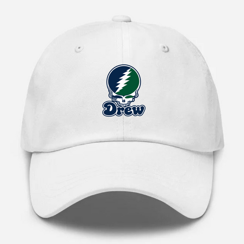 Drew Stealie Premium Unisex Dad Hat — Design: Drew University — White