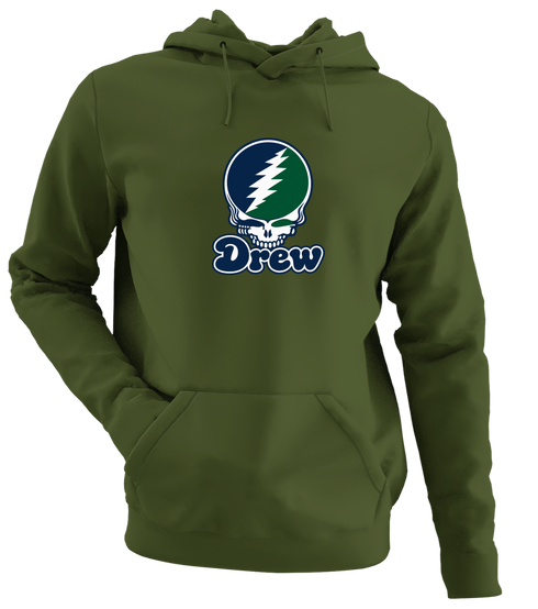 Drew Stealie Premium Unisex Hoodie — Design: Drew University — Military Green
