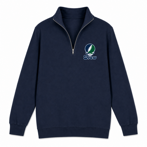 Drew Stealie Premium Unisex Quarter-Zip — Design: Drew University — Navy