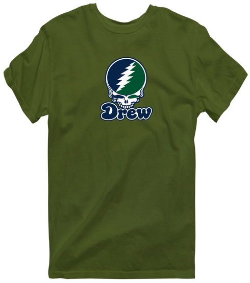 Drew Stealie Premium Unisex T-Shirt — Design: Drew University — Military Green