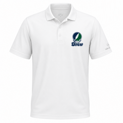 Drew Stealie Premium Unisex Polo — Design: Drew University — White
