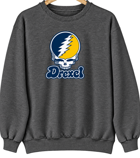 Drexel Stealie Premium Unisex Crewneck — Design: Drexel University — Dark Heather