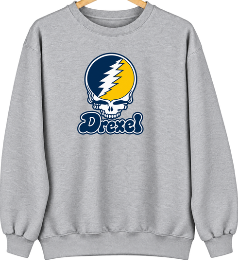 Drexel Stealie Premium Unisex Crewneck — Design: Drexel University — Sport Grey