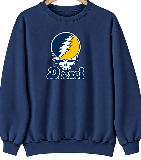 Drexel Stealie Premium Unisex Crewneck — Design: Drexel University — Navy