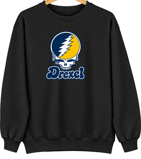 Drexel Stealie Premium Unisex Crewneck — Design: Drexel University — Black