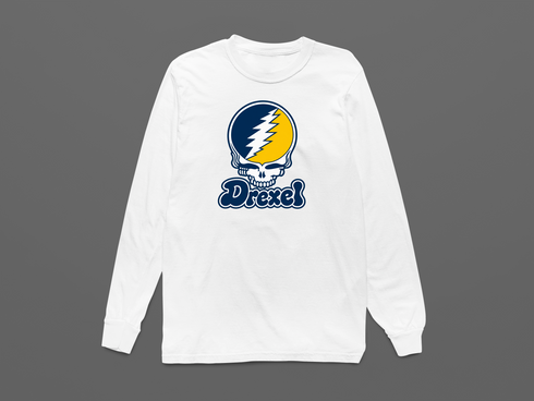 Drexel Stealie Premium Unisex Long-Sleeve — Design: Drexel University — White