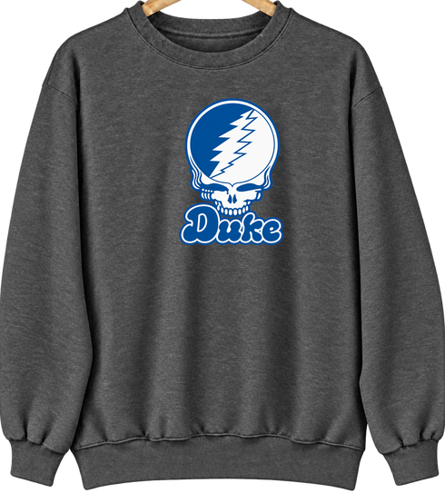 Duke Stealie Premium Unisex Crewneck — Design: Duke University — Dark Heather