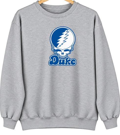 Duke Stealie Premium Unisex Crewneck — Design: Duke University — Sport Grey