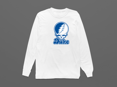Duke Stealie Premium Unisex Long-Sleeve — Design: Duke University — White