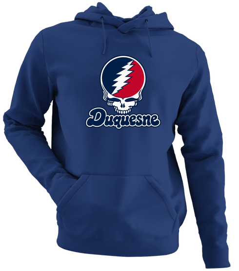 Duquesne Stealie Premium Unisex Hoodie — Design: Duquesne University — Navy