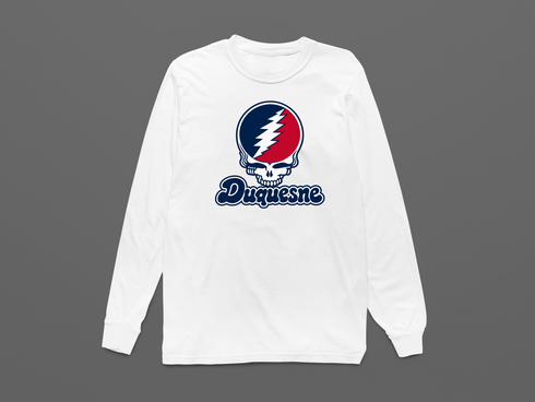 Duquesne Stealie Premium Unisex Long-Sleeve — Design: Duquesne University — White